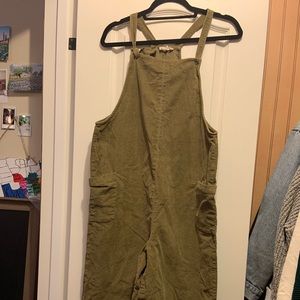 Green corduroy jumpsuit